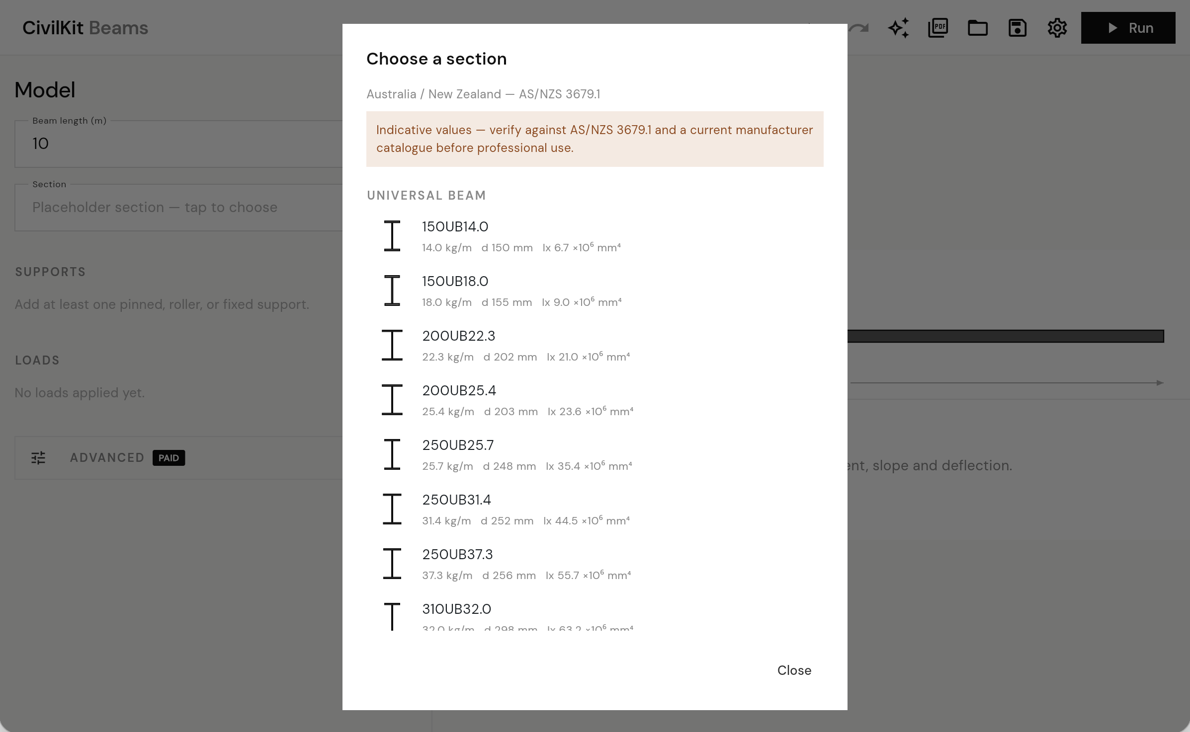 CivilKit Beams screenshot 2
