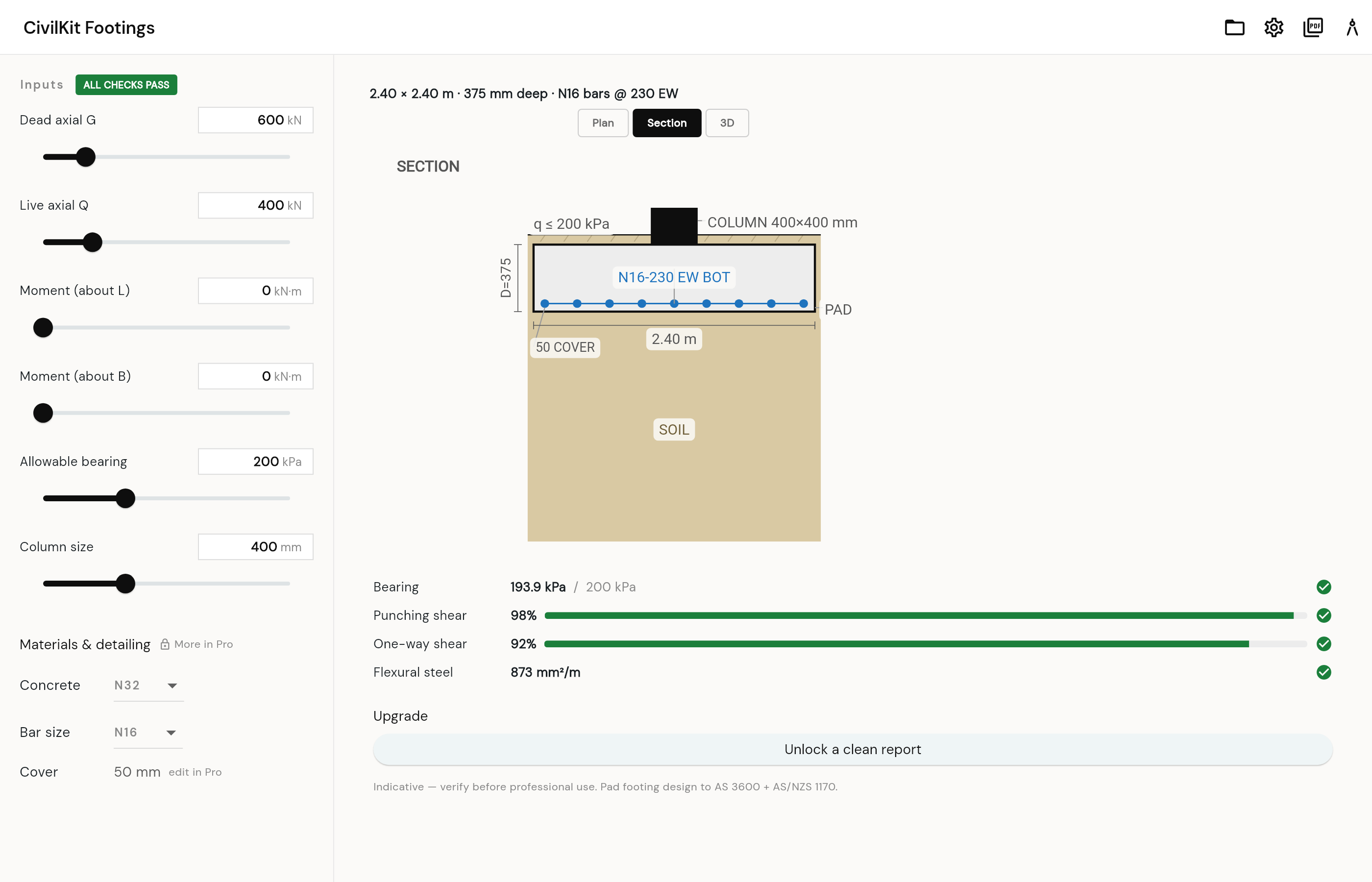 CivilKit Footings screenshot 2